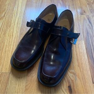 Bruno Magli dark brown belt buckle Bologna dress shoes size 10